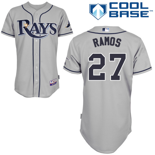 Cesar Ramos #27 Youth Baseball Jersey-Tampa Bay Rays Authentic Road Gray Cool Base MLB Jersey